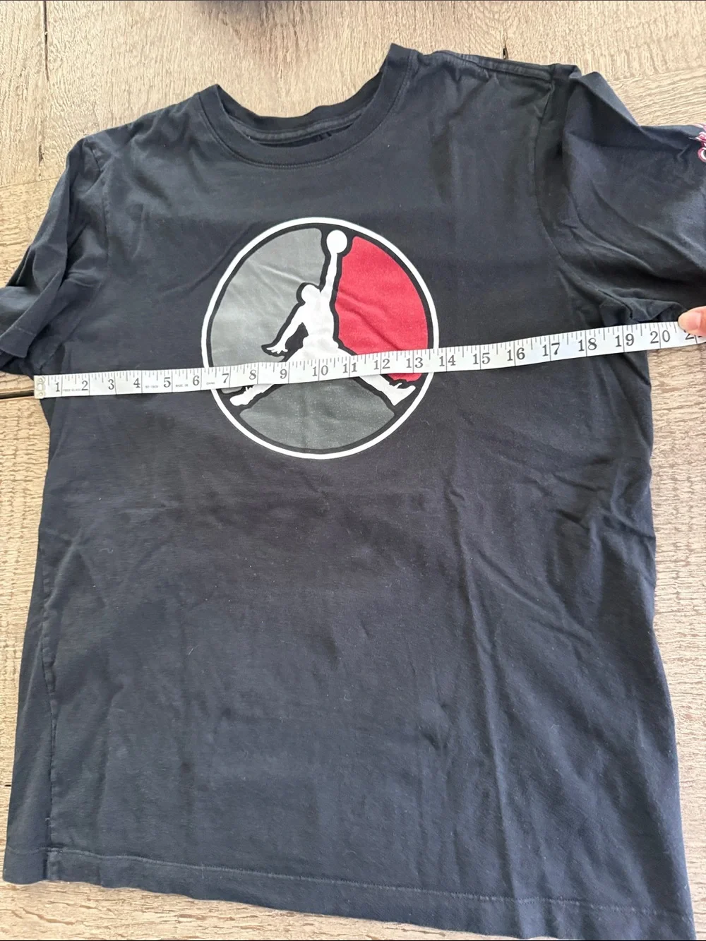 Jordan Black T-Shirt with Red and Gray Jumpman Circle